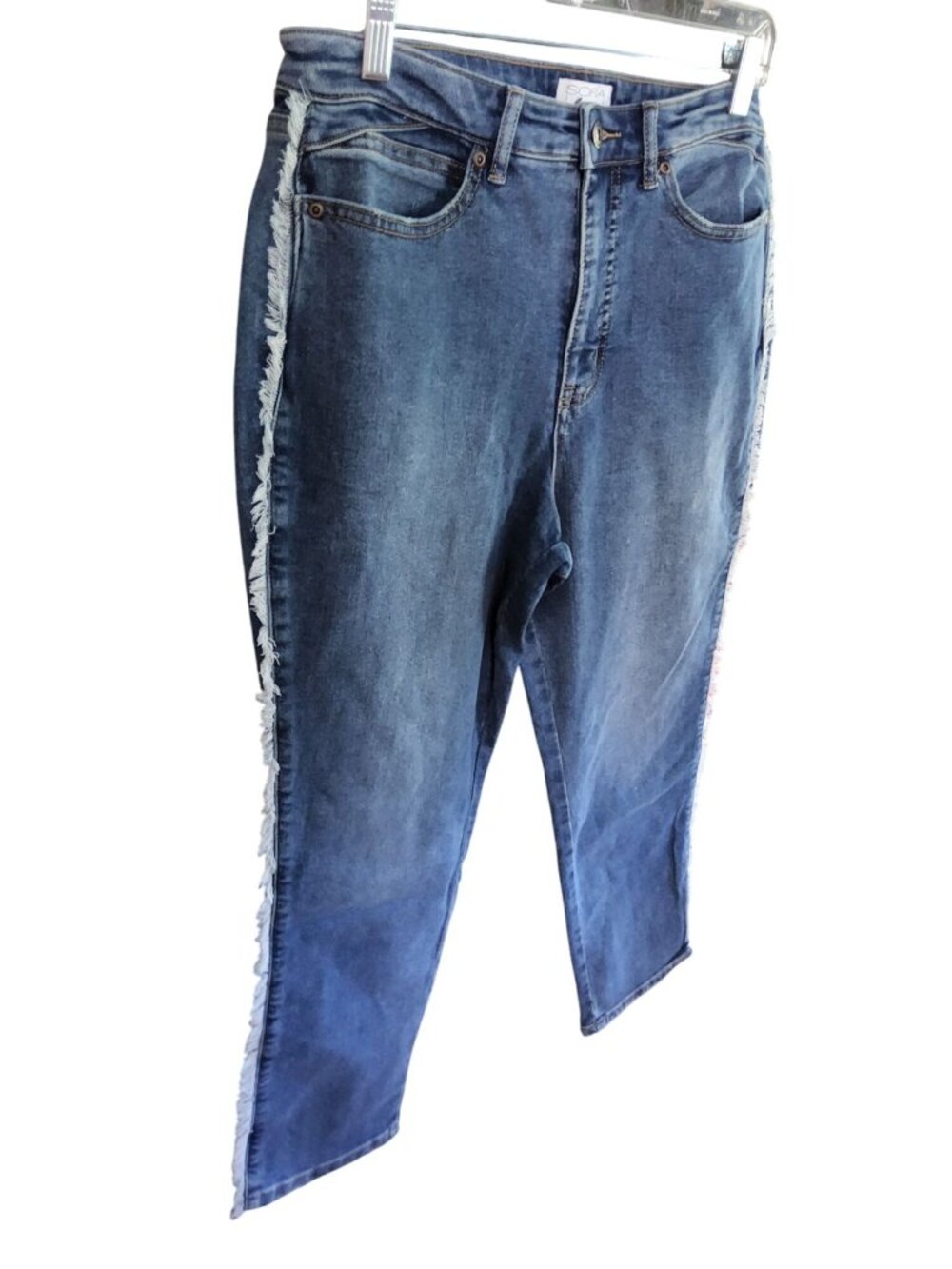 New Sofia Vegara Womens Freyed Stretch Curvy High Rise Girlfriend Blue Jeans Siz - Picture 3 of 6